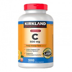 美国Kirkland柯克兰维生素C咀嚼片(橙味)500mg×500片
