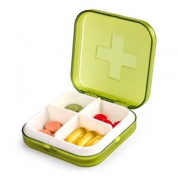 创意迷你小药盒旅行便携胶囊药丸收纳盒(四格)