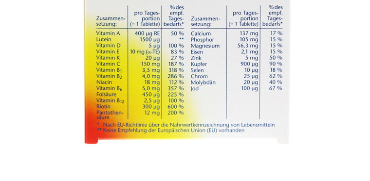 德国双心Doppelherz复合维生素A-Z矿物质营养片40片细节图4