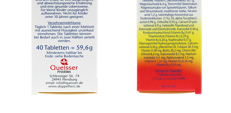 德国双心Doppelherz复合维生素A-Z矿物质营养片40片细节图6